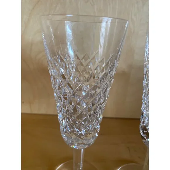 Waterford Alana Champagne Flutes 7.25" Set of  6 1970s–80s Gothic Mark - Picture 2 of 15